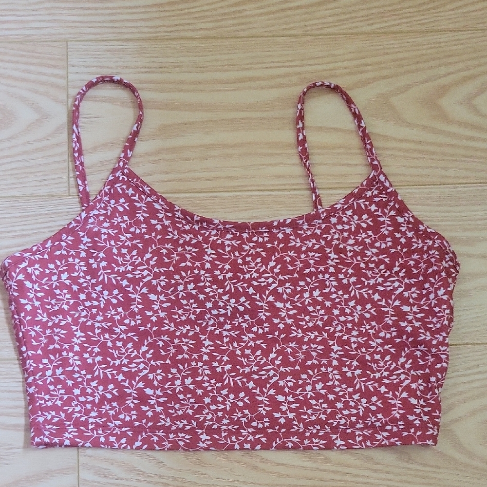 SHEIN Red and White Camisole Top